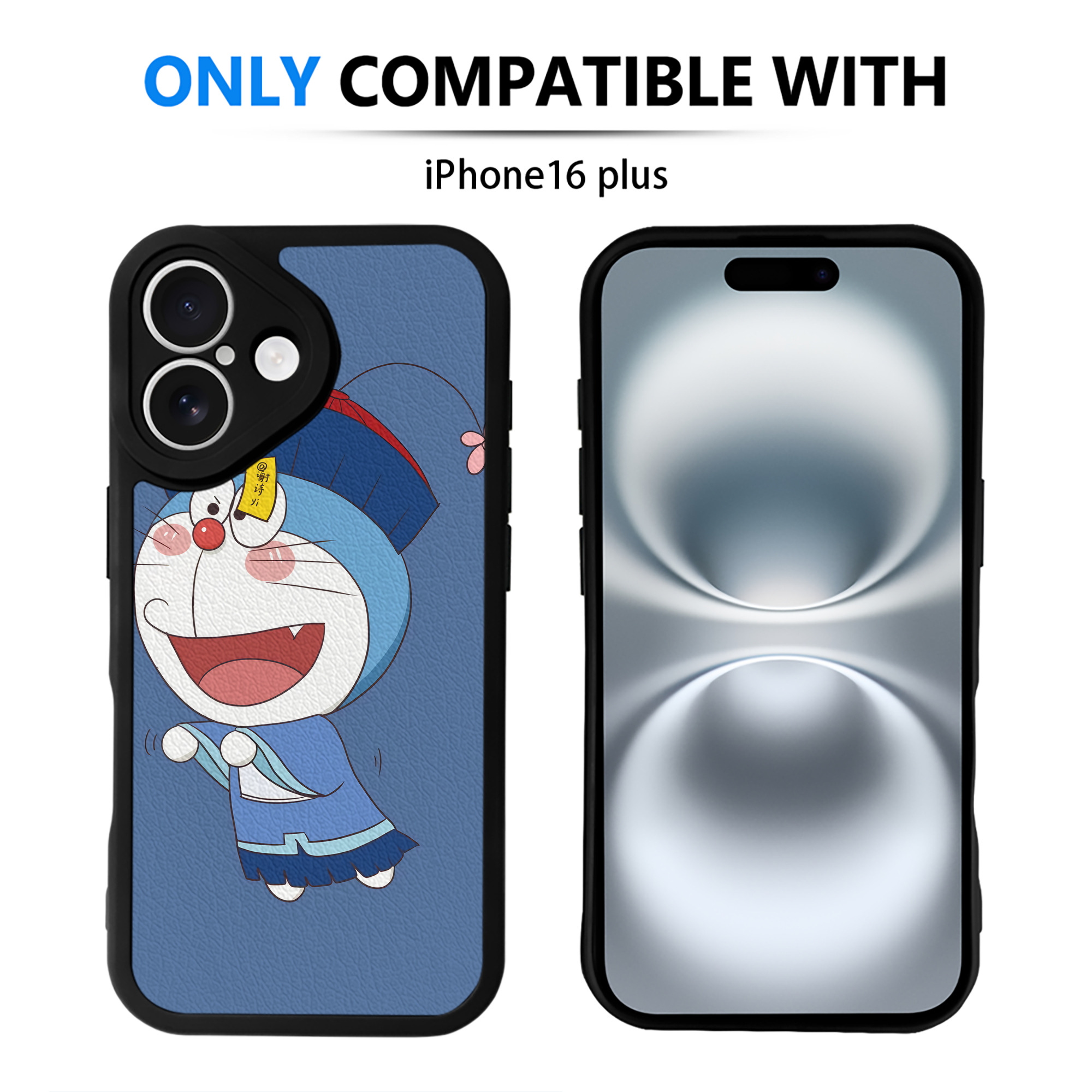 （画像用） ドラえもん Doraemon 【iPhone 16シリーズ対応】シリコンスマホケース（レザー調） 材質：シリコン